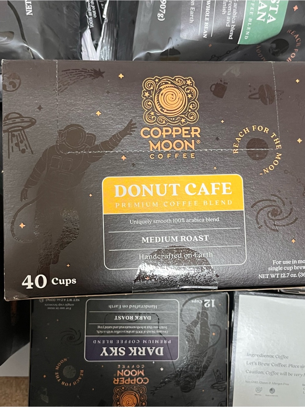 Copper Moon Donut Cafe Medium Roast Coffee K-Cups - Brown & Gold